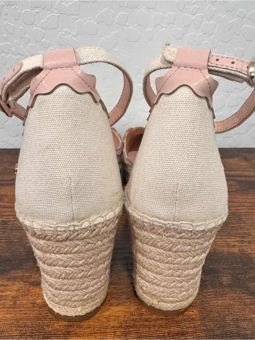 Kate Spade Thea Wedge Espadrille Sandals Womens 10 Heels Scalloped Edge Classic